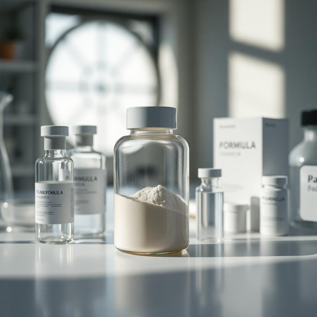 Premium-Säuglingsnahrung mit bioaktiven Zutaten im Laborumfeld