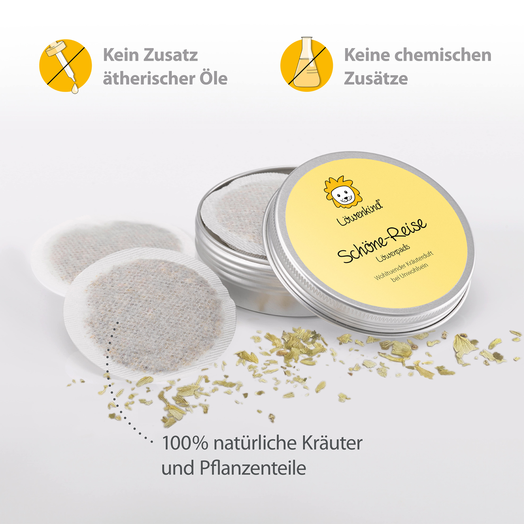Löwenkind Schöne Reise Löwenpads – natürliche Kräuterpads als Zahnungshilfe für Babys