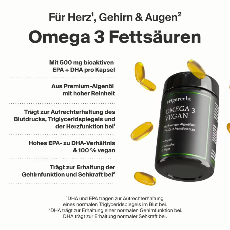 artgerecht Omega-3 Vegan – Totox unter 6 im Fertigprodukt