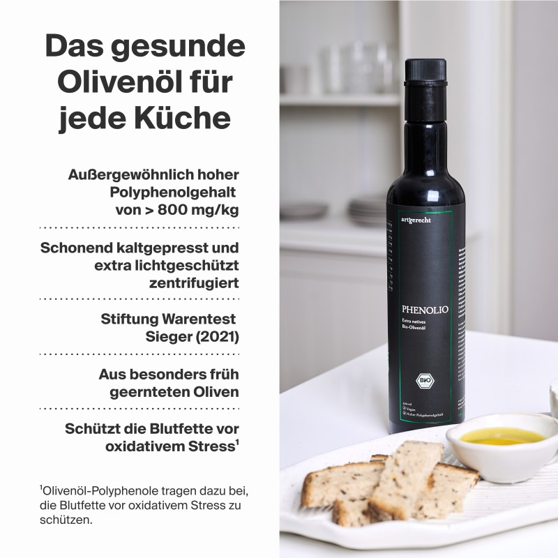 Natives Bio-Olivenöl 500ml Polyphenol Phenolio von artgerecht
