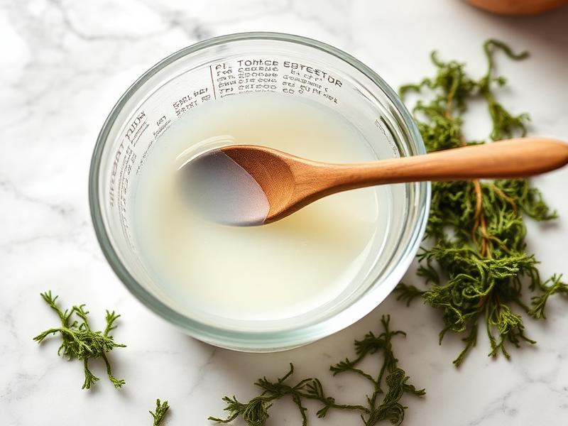 Sea Moss Gel Zubereitung - Glas mit Sea Moss Gel und Zutaten