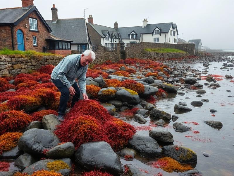 Traditionelle Sea Moss Ernte an der irischen Küste