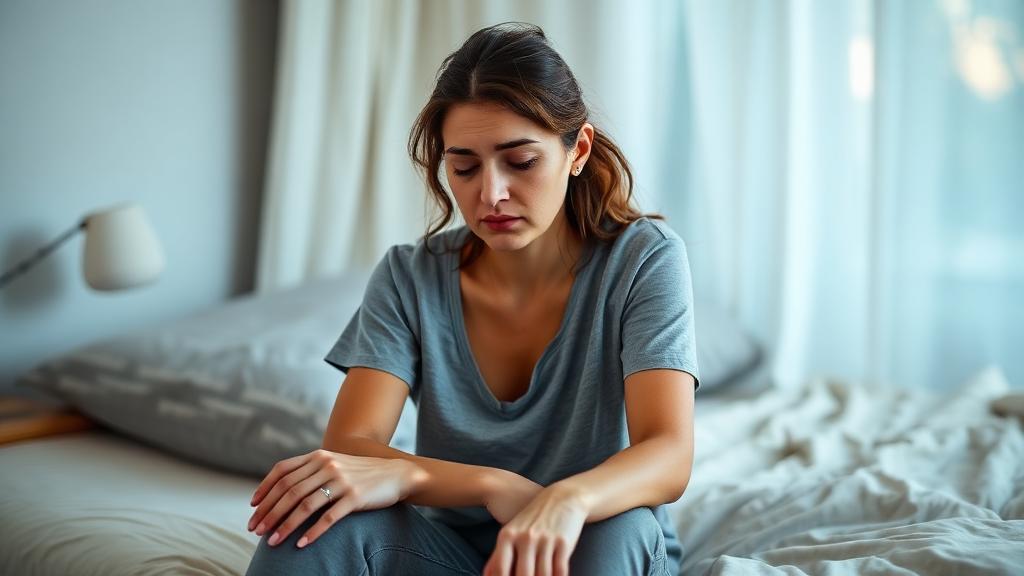 Müde Frau am Morgen trotz ausreichend Schlaf