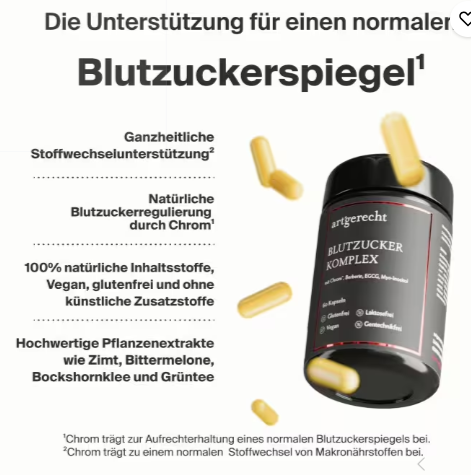 artgerecht Blutzucker-Komplex - Die Unterstützung für einen normalen Blutzuckerspiegel