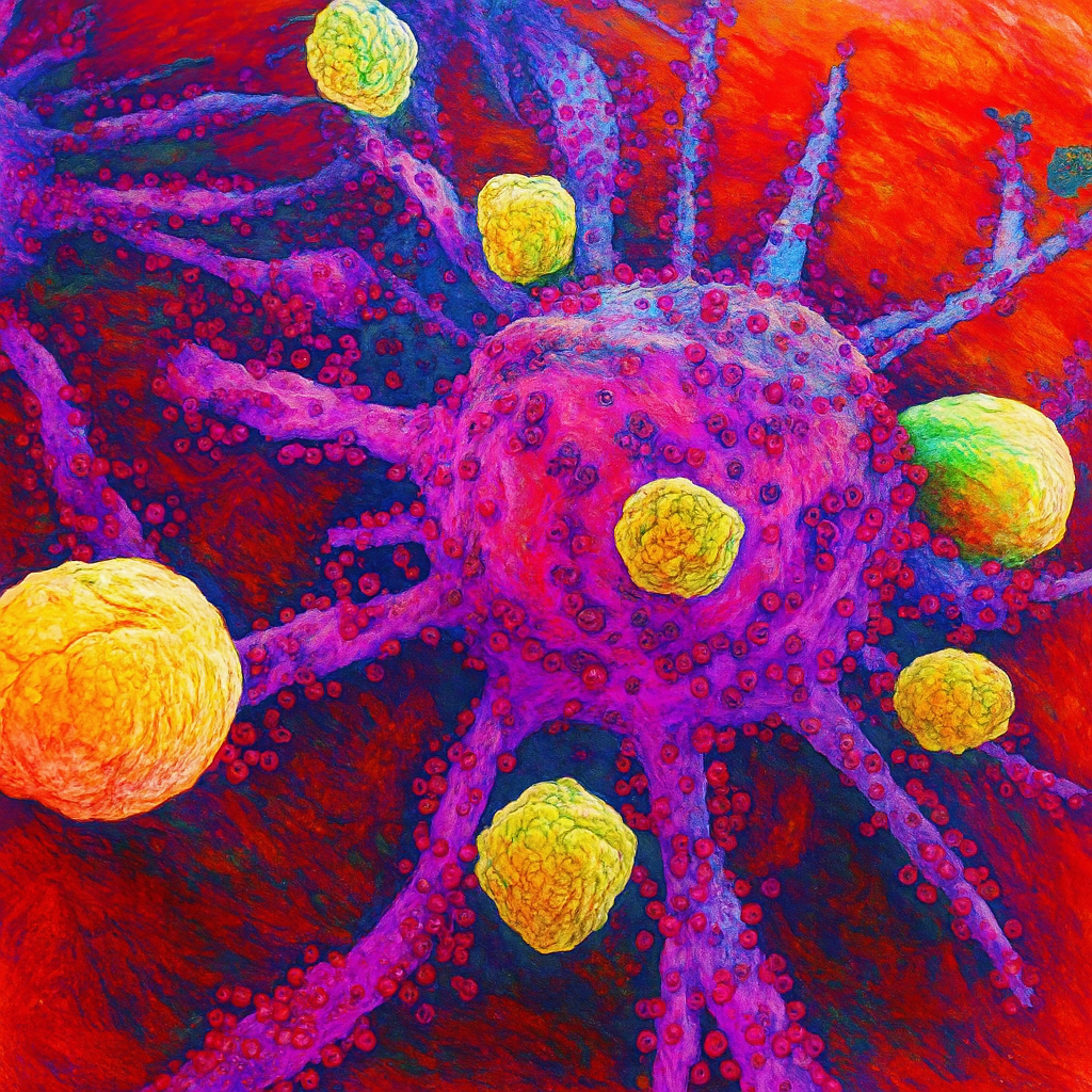 Immunzellen und Krankheitserreger - Immuntherapie Visualisierung